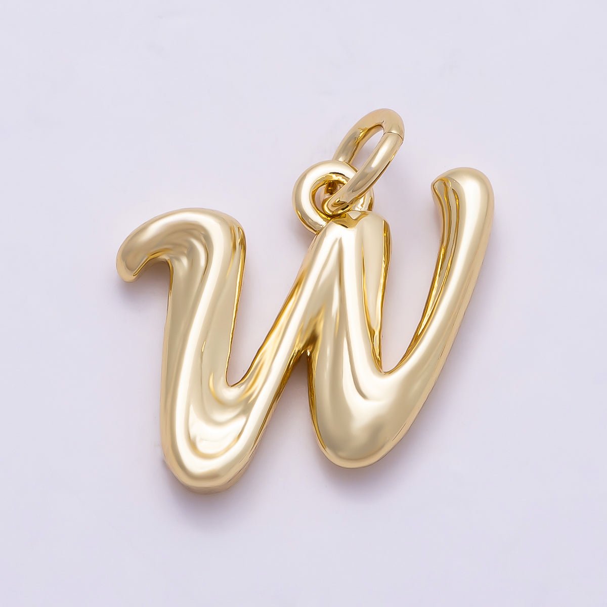 16K Gold Filled 14mm Minimalist Molten Alphabet Initial Letter Charm | Charms - 00908 ~ Charms - 00933 - DLUXCA
