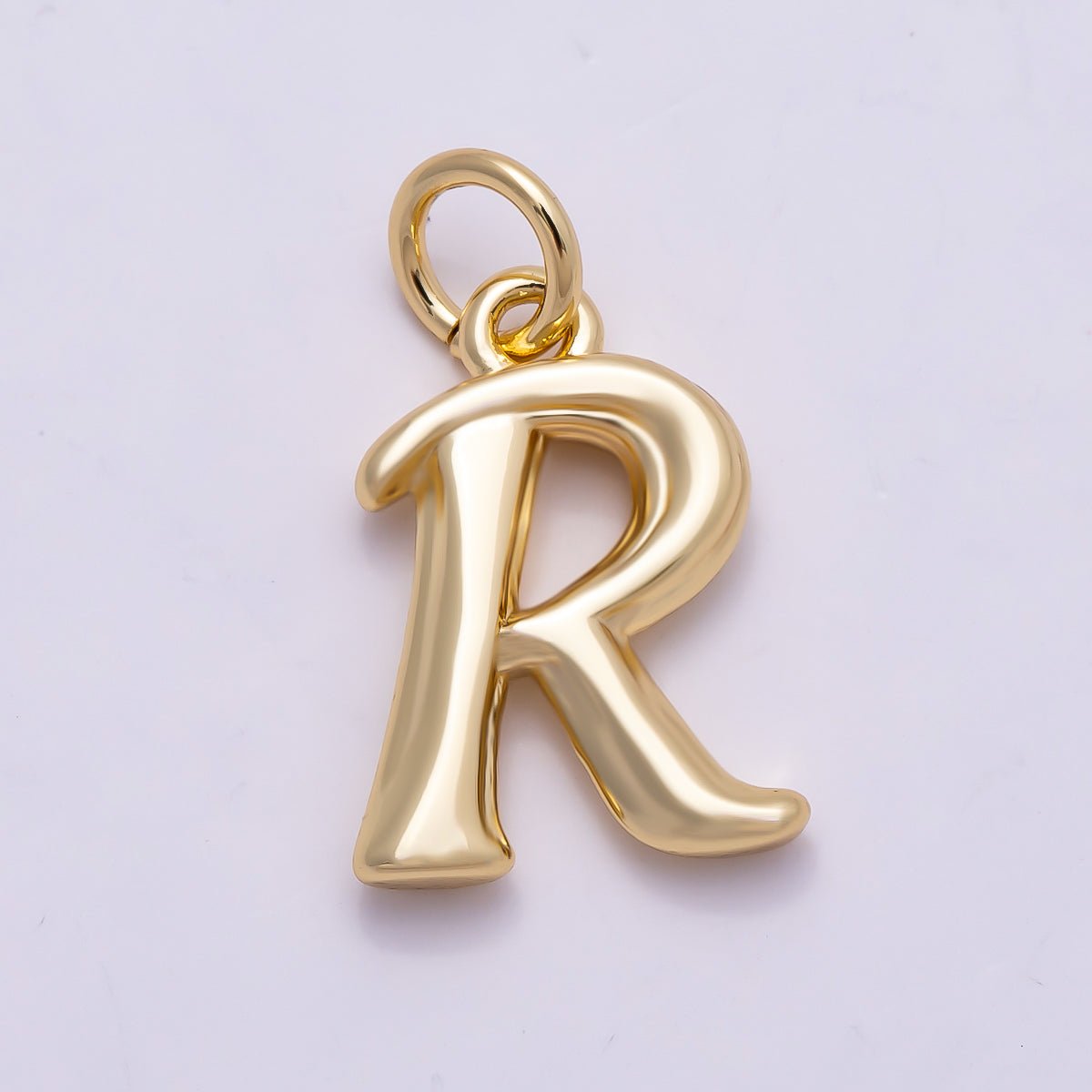 16K Gold Filled 14mm Minimalist Molten Alphabet Initial Letter Charm | Charms - 00908 ~ Charms - 00933 - DLUXCA