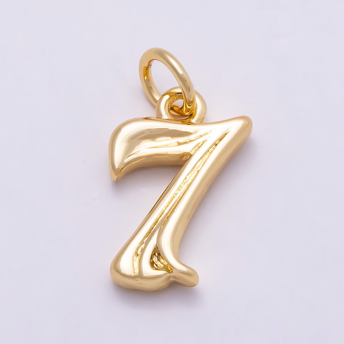 16K Gold Filled 14mm Minimalist Molten Number Numerology Charm | Charms - 00878 ~ Charms - 00887 - DLUXCA