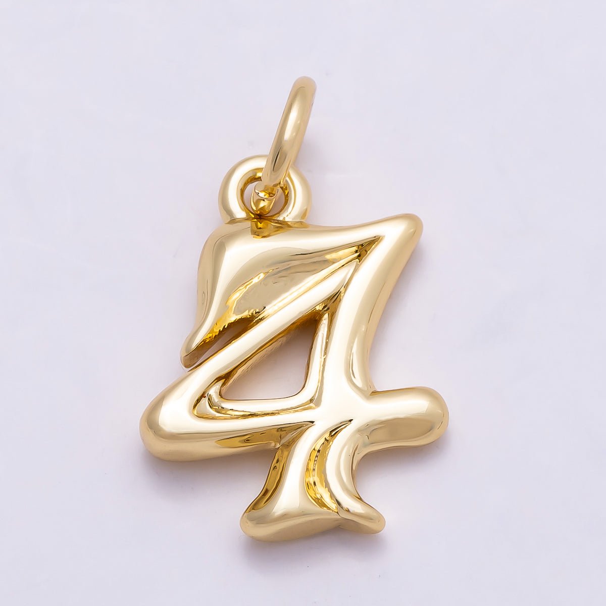 16K Gold Filled 14mm Minimalist Molten Number Numerology Charm | Charms - 00878 ~ Charms - 00887 - DLUXCA