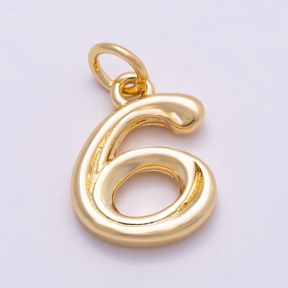 16K Gold Filled 14mm Minimalist Molten Number Numerology Charm | Charms - 00878 ~ Charms - 00887 - DLUXCA