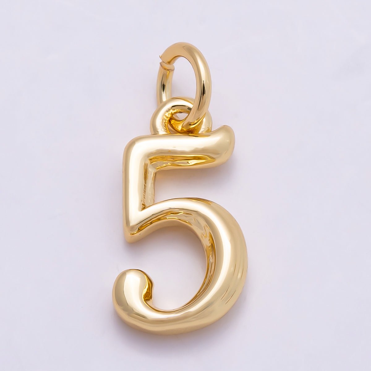 16K Gold Filled 14mm Minimalist Molten Number Numerology Charm | Charms - 00878 ~ Charms - 00887 - DLUXCA