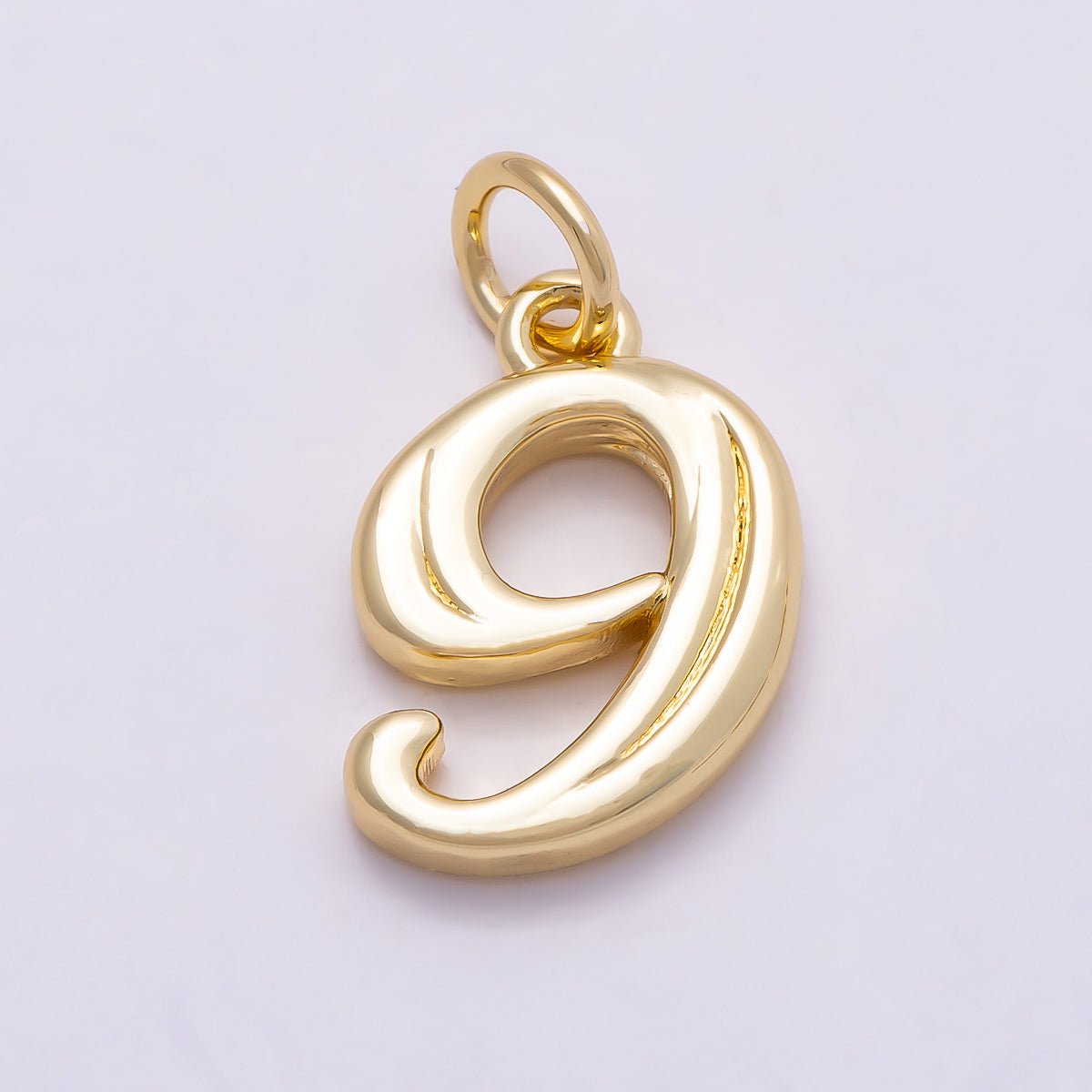 16K Gold Filled 14mm Minimalist Molten Number Numerology Charm | Charms - 00878 ~ Charms - 00887 - DLUXCA