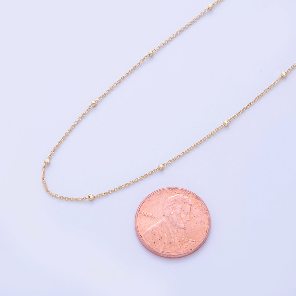 16K Gold Filled 1.4mm Minimalist Multifaceted Satellite Cable Unfinished Chain by Yard | Roll - 1577 - DLUXCA