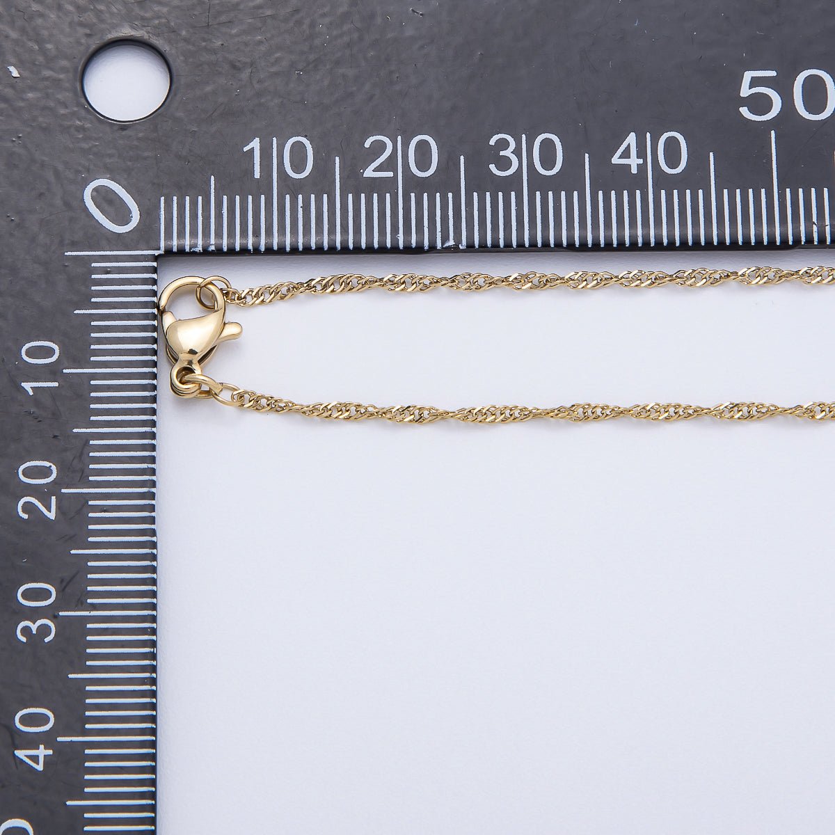 16K Gold Filled 1.4mm Minimalist Singapore Chain 18 Inch Necklace | WA - 04468 - DLUXCA