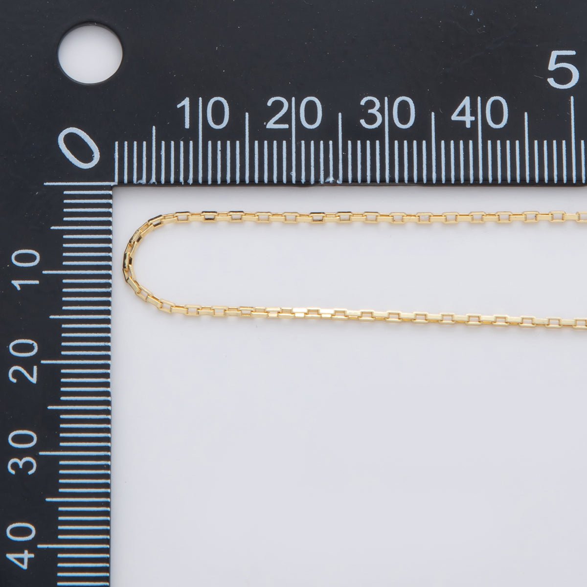 16K Gold Filled 1.5mm Mini Box Paperclip Link Unfinished Chain by Yard | Roll - 1561 - DLUXCA