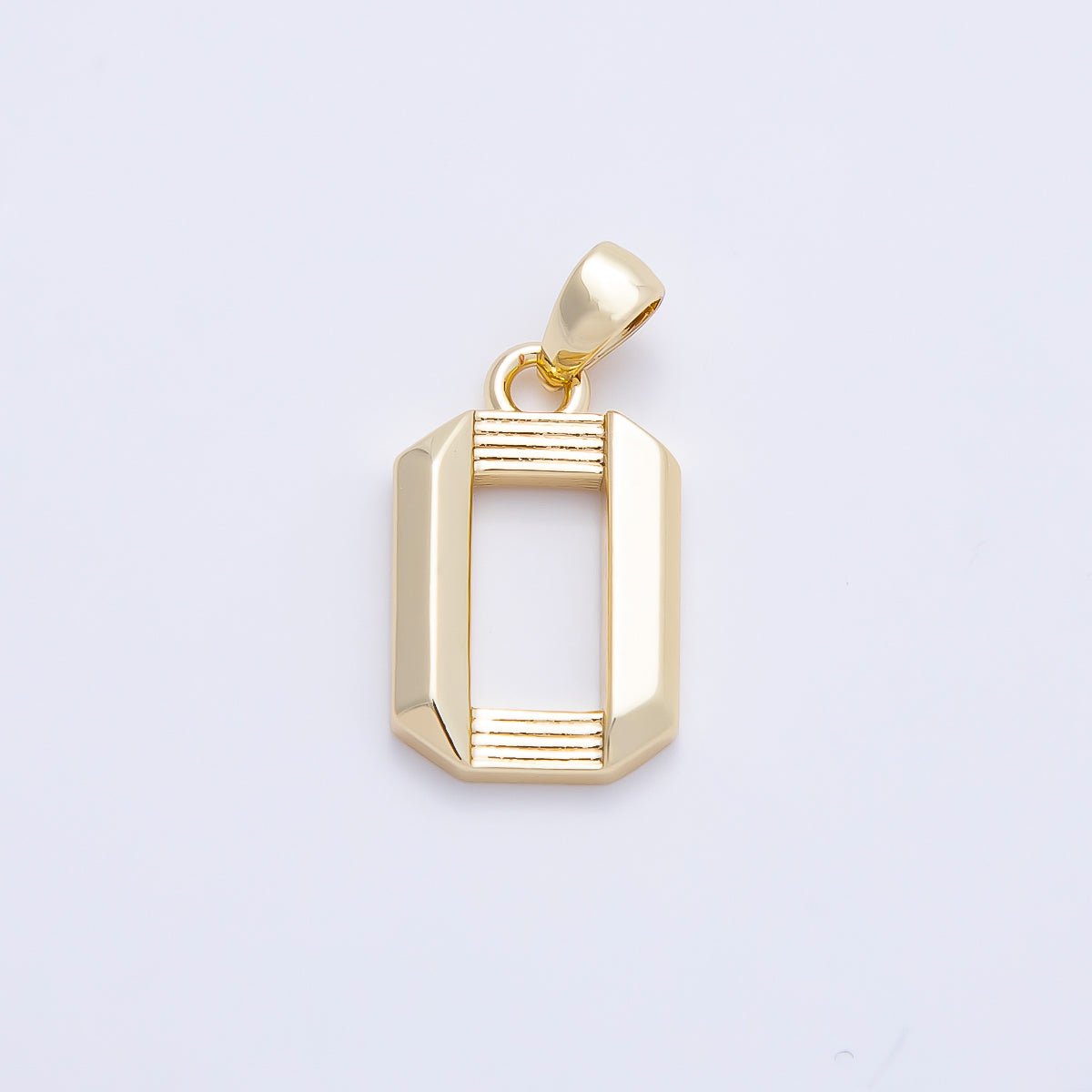 16K Gold Filled 15mm Ribbed Edged Geometric Number Numerology Charm | Charms-01207 ~ Charms-01216 - DLUXCA