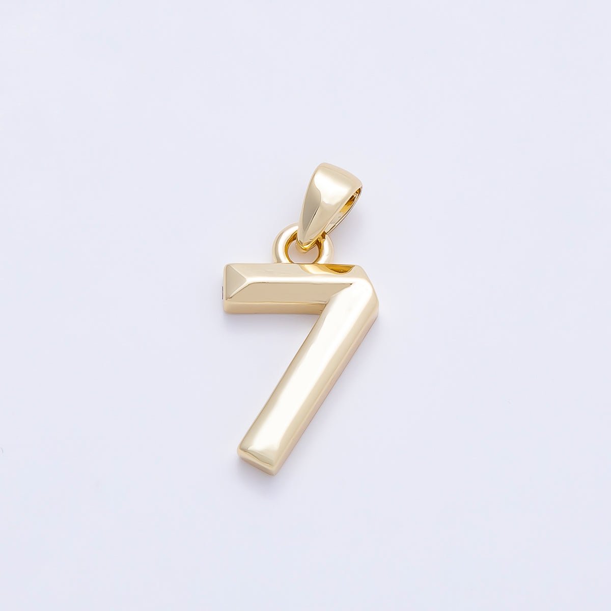 16K Gold Filled 15mm Ribbed Edged Geometric Number Numerology Charm | Charms-01207 ~ Charms-01216 - DLUXCA