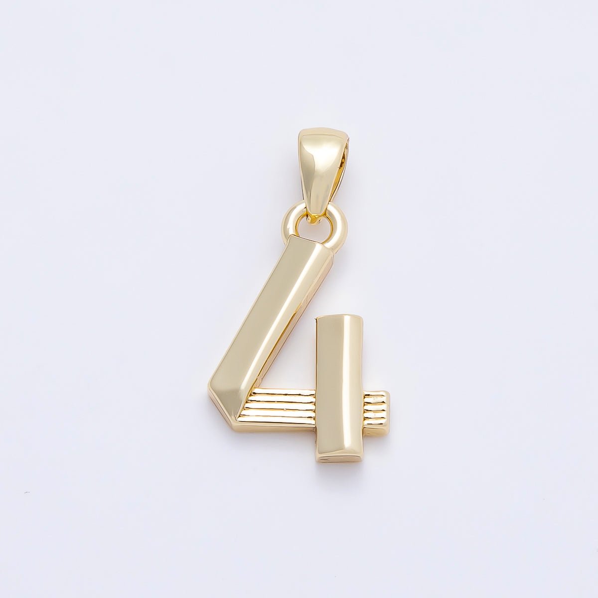 16K Gold Filled 15mm Ribbed Edged Geometric Number Numerology Charm | Charms-01207 ~ Charms-01216 - DLUXCA