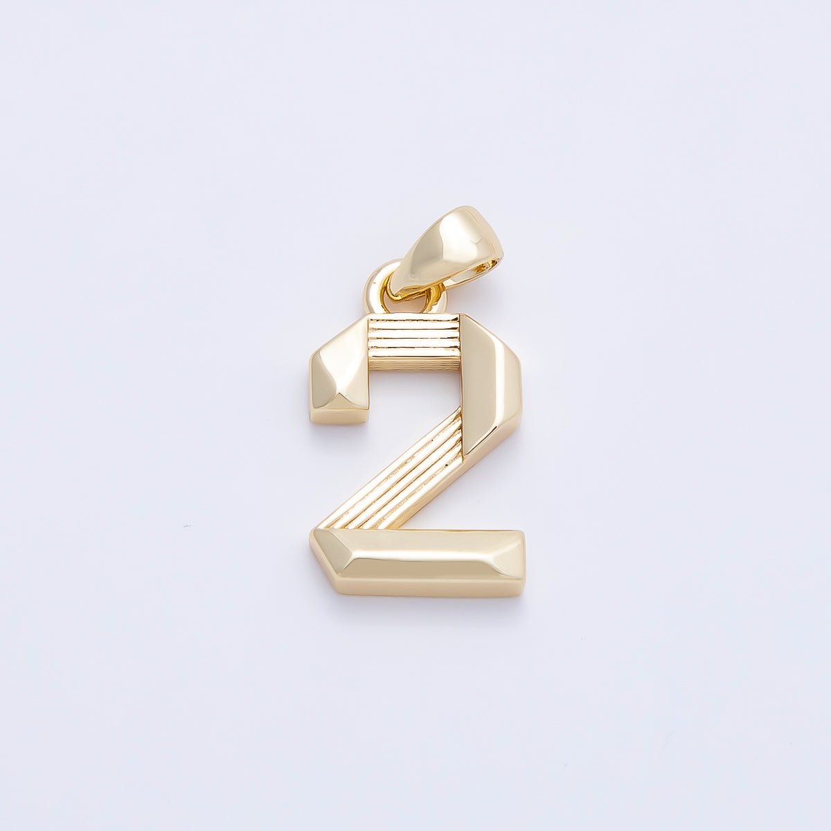 16K Gold Filled 15mm Ribbed Edged Geometric Number Numerology Charm | Charms-01207 ~ Charms-01216 - DLUXCA