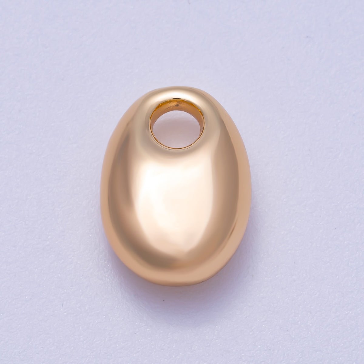 16K Gold Filled 16mm Chubby Oblong Oval 3D Multidimensional Slide Charm | BEADS - 00274 - DLUXCA