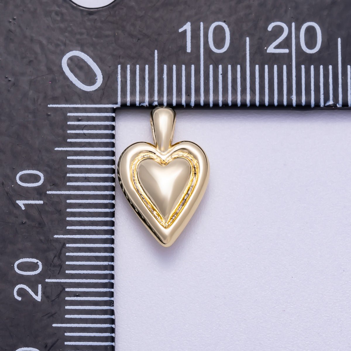 16K Gold Filled 16mm Minimalist Chubby Love Heart Pendant | Charms - 00632 - DLUXCA