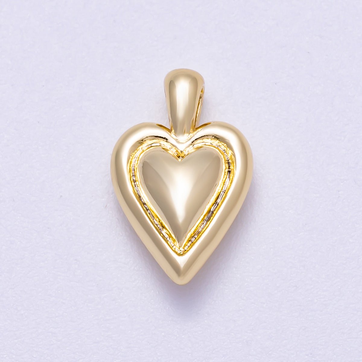 16K Gold Filled 16mm Minimalist Chubby Love Heart Pendant | Charms - 00632 - DLUXCA