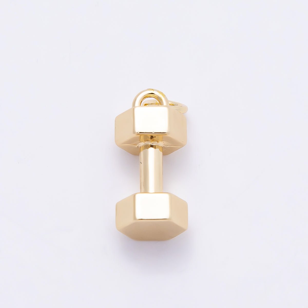 16K Gold Filled 16mm Minimalist Dumbbell 3D Multidimensional Charm | Charms - 00864 - DLUXCA