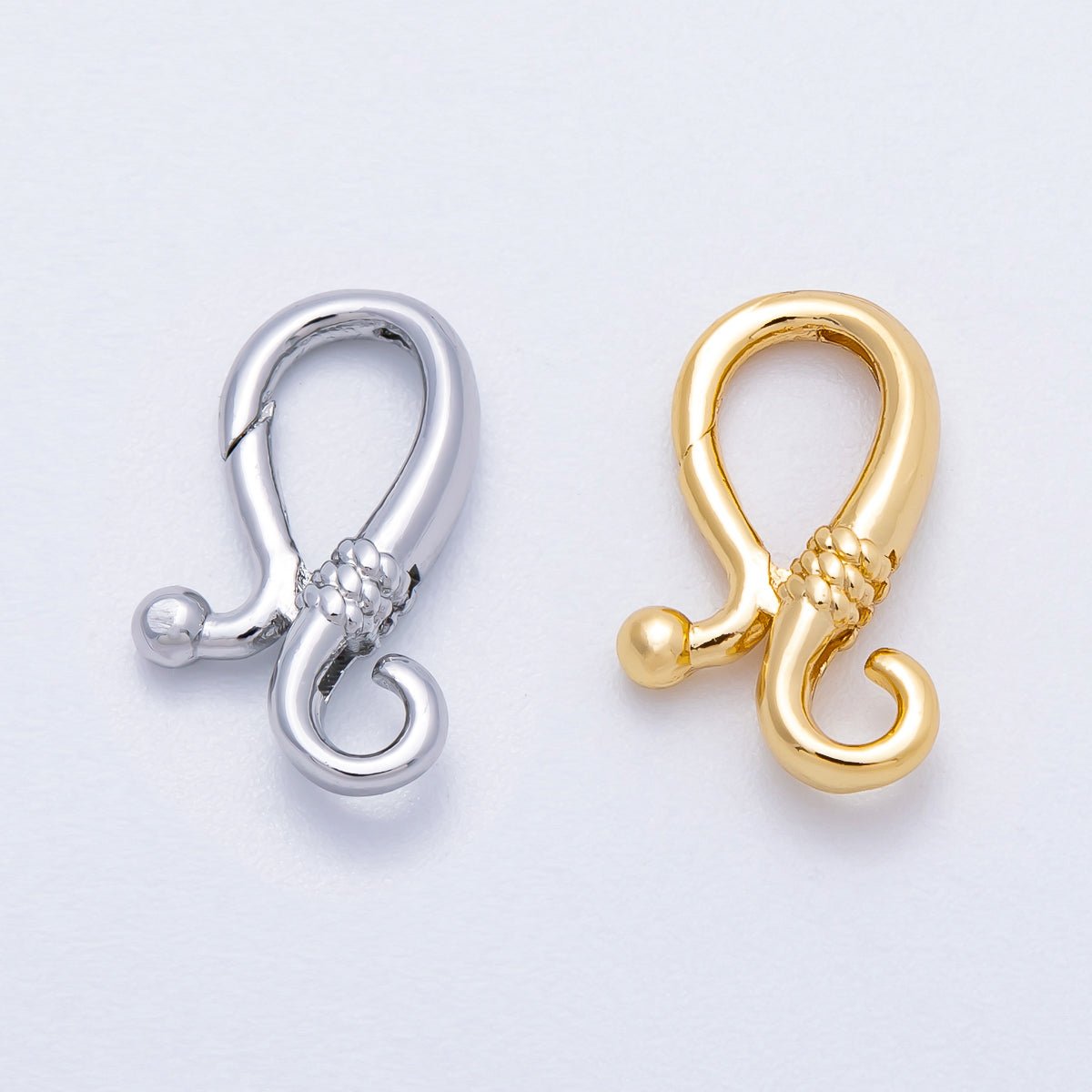 16K Gold Filled 16mm Minimalist Geometric Curved Snap Latch Findings in Silver & Gold | Findings - 00161 Findings - 00162 - DLUXCA