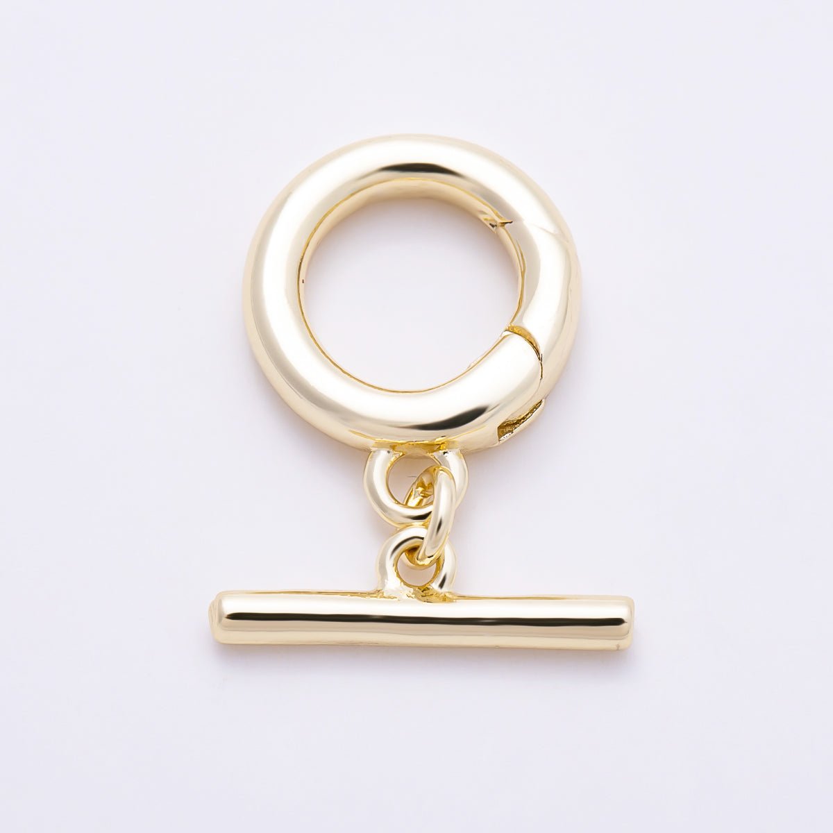16K Gold Filled 16mm Minimalist OT Push Gate Toggle Clasps Closure | Findings-00498 - DLUXCA