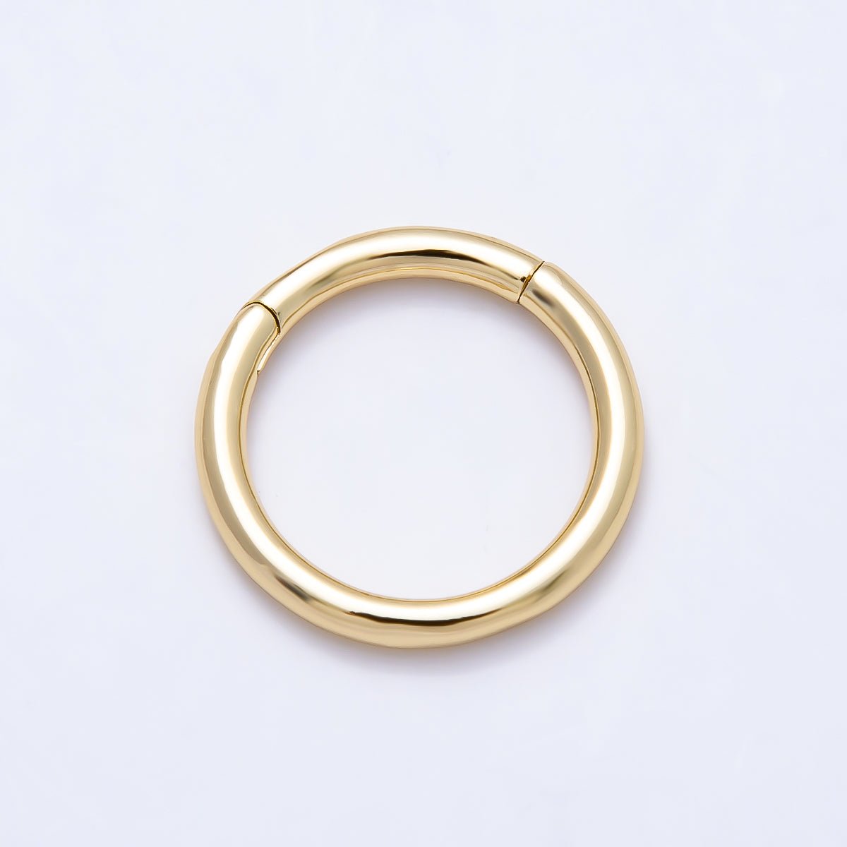 16K Gold Filled 17.7mm Minimalist Circle Round Pull Gate Findings | Findings-00419 - DLUXCA