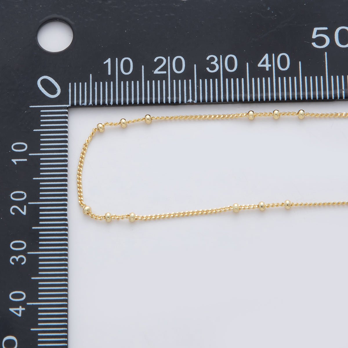 16K Gold Filled 1.7mm Curb Satellite Unfinished Chain by Yard | Roll - 1564 - DLUXCA