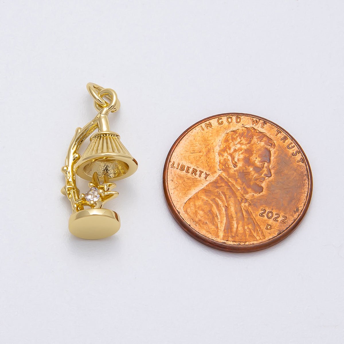 16K Gold Filled 18.5mm CZ Celestial Star Desk Lamp 3D Multidimensional Charm | Charms - 00457 - DLUXCA