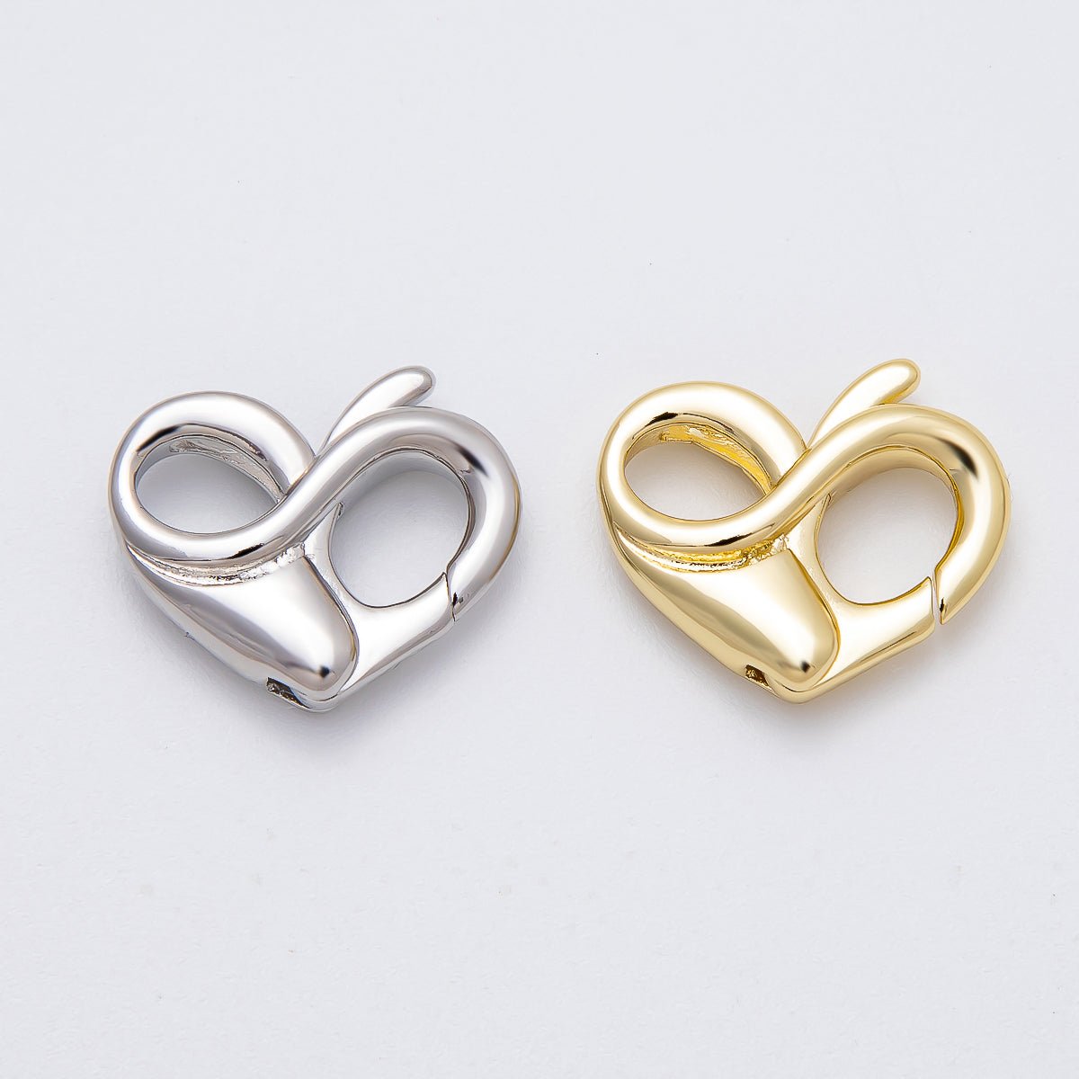 16K Gold Filled 18mm Heart Claw Clasps Findings in Gold & Silver | Findings - 00146 Findings - 00147 - DLUXCA
