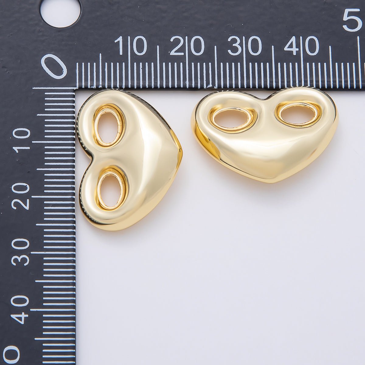16K Gold Filled 18mm Heart Mariner Chubby Link Finding in Gold & Silver | Findings-00236 Findings-00237 - DLUXCA