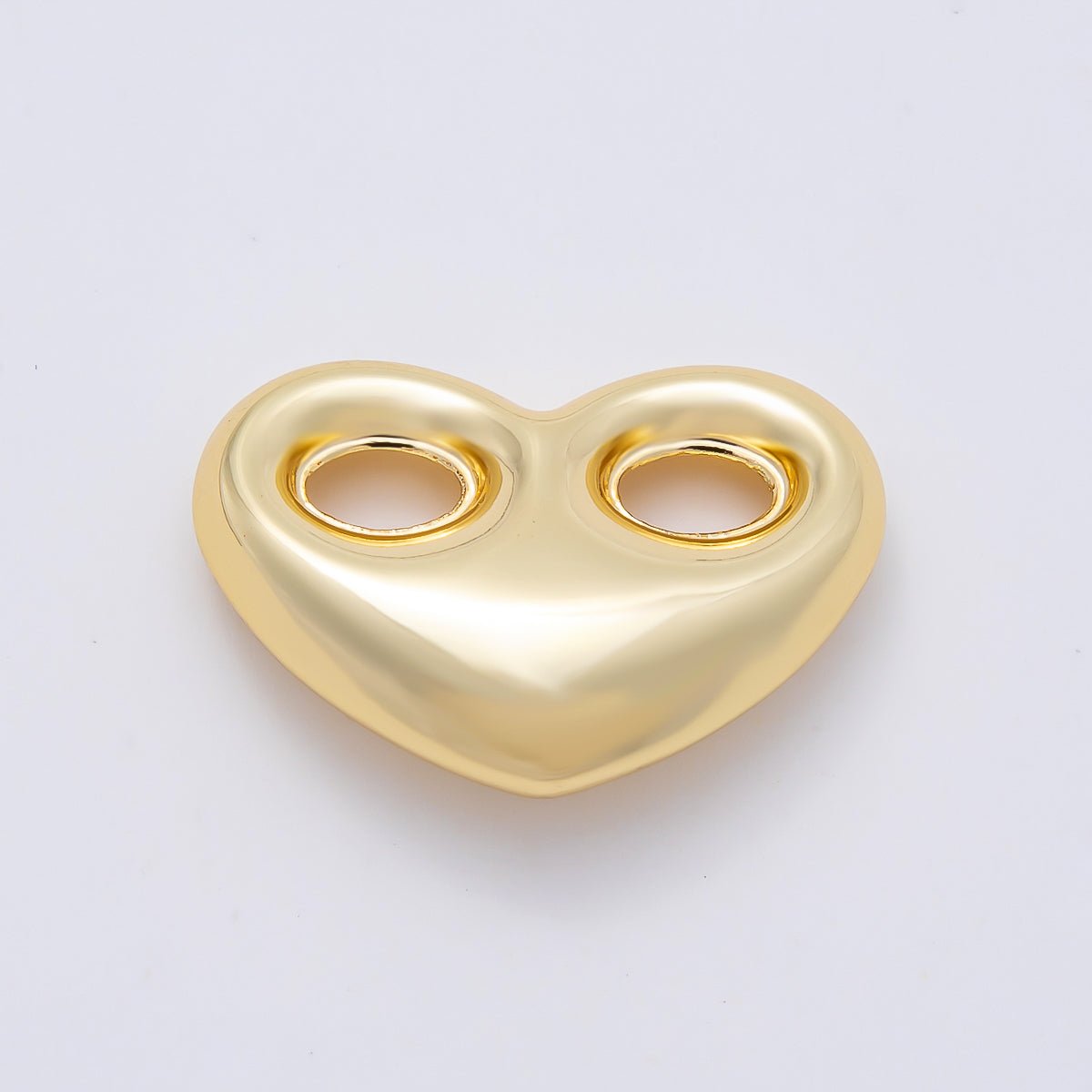 16K Gold Filled 18mm Heart Mariner Chubby Link Finding in Gold & Silver | Findings-00236 Findings-00237 - DLUXCA