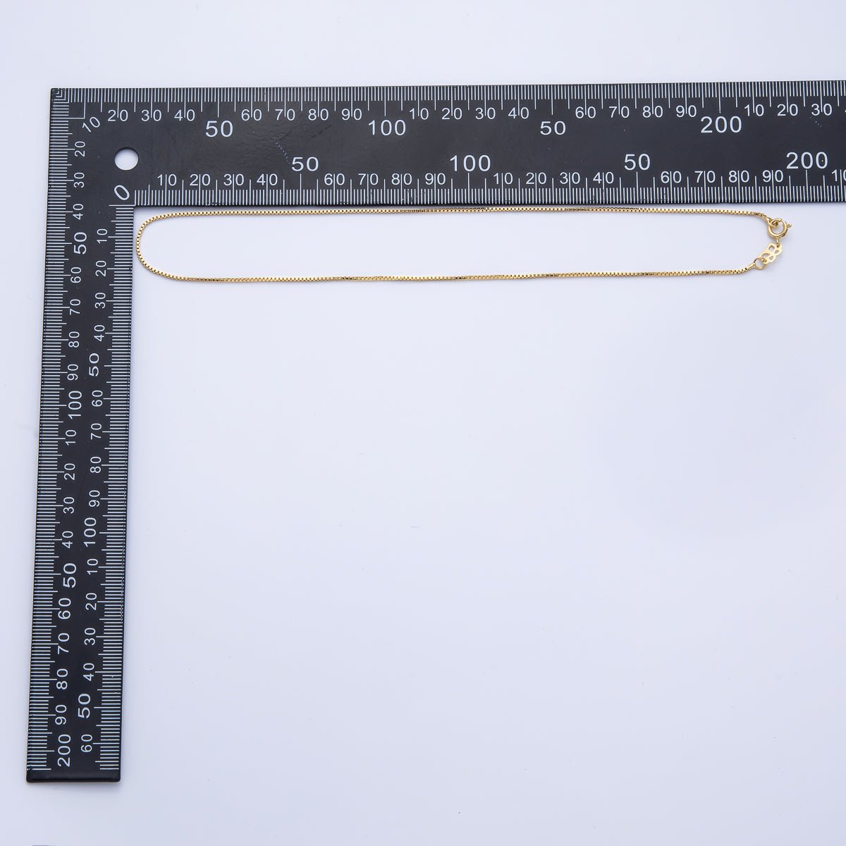 16K Gold Filled 1mm Minimalist Box Chain 16 Inch Choker Necklace | WA - 04188 - DLUXCA