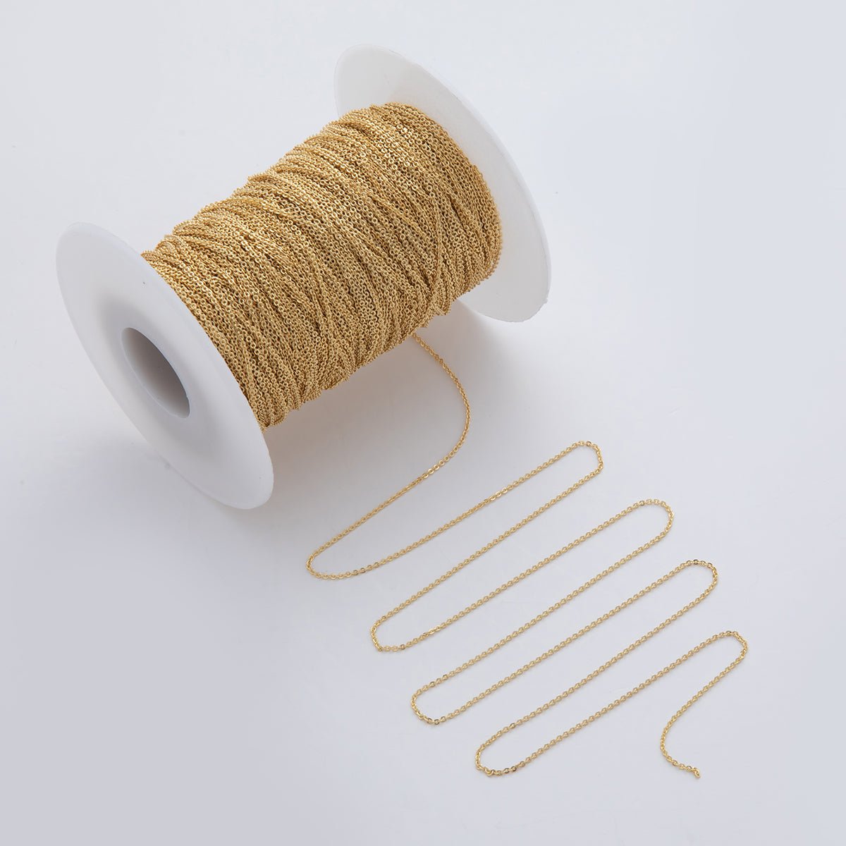 16K Gold Filled 1mm Minimalist Cable Unfinished Chain by Yard | Roll - 1559 - DLUXCA