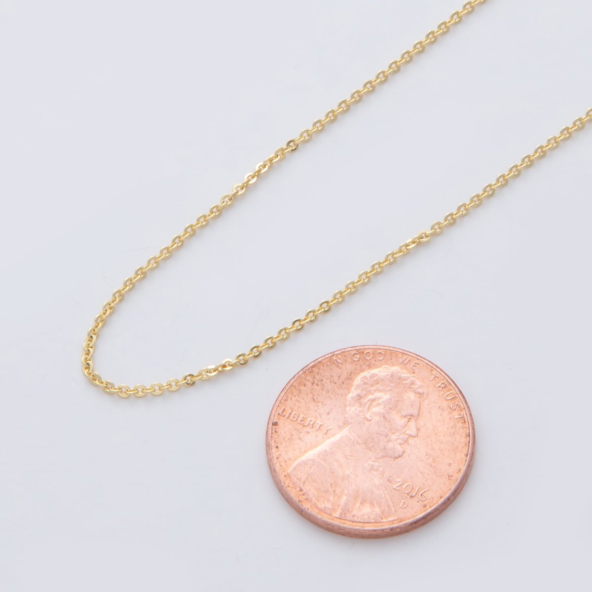 16K Gold Filled 1mm Minimalist Cable Unfinished Chain by Yard | Roll - 1559 - DLUXCA