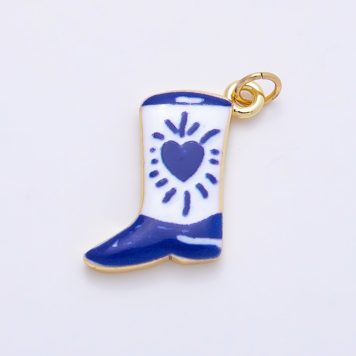 16K Gold Filled 20mm Enamel Boots Shoes Charm | Charms-01236 ~ Charms-01239 - DLUXCA