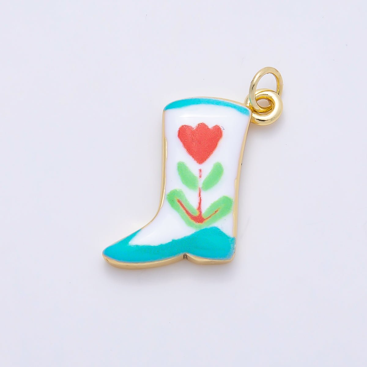 16K Gold Filled 20mm Enamel Boots Shoes Charm | Charms-01236 ~ Charms-01239 - DLUXCA