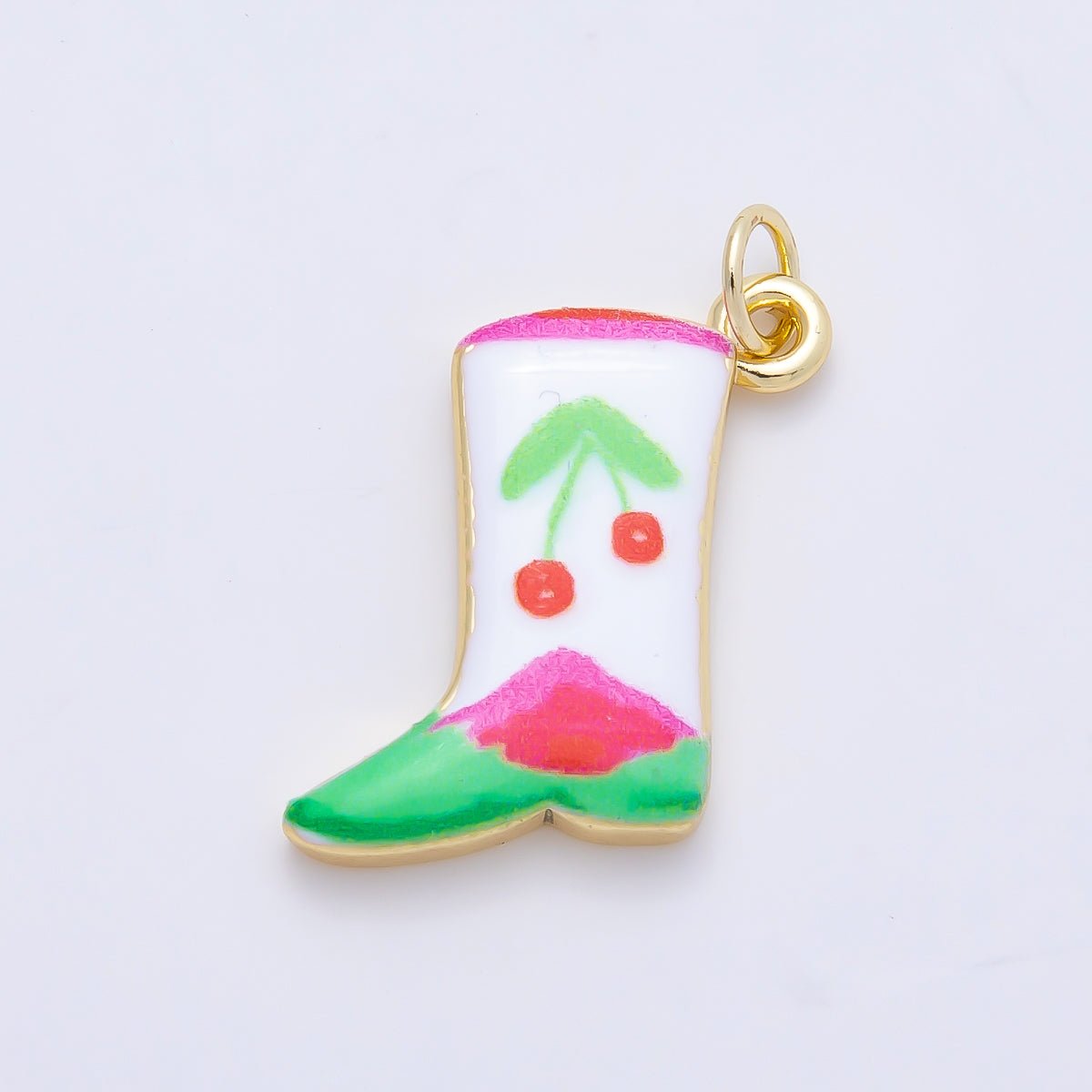 16K Gold Filled 20mm Enamel Boots Shoes Charm | Charms-01236 ~ Charms-01239 - DLUXCA