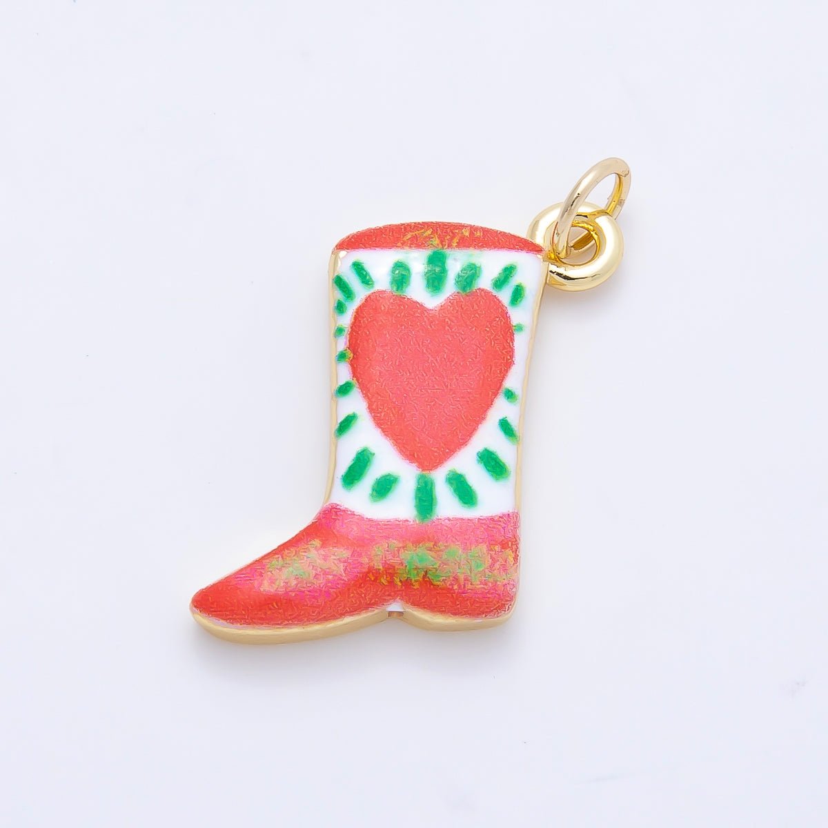 16K Gold Filled 20mm Enamel Boots Shoes Charm | Charms-01236 ~ Charms-01239 - DLUXCA
