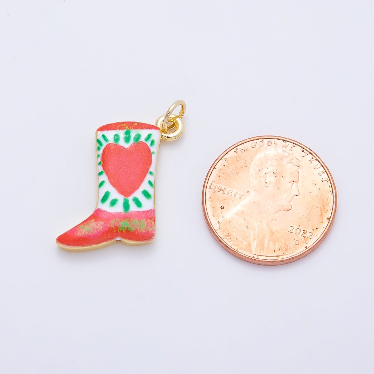 16K Gold Filled 20mm Enamel Boots Shoes Charm | Charms-01236 ~ Charms-01239 - DLUXCA