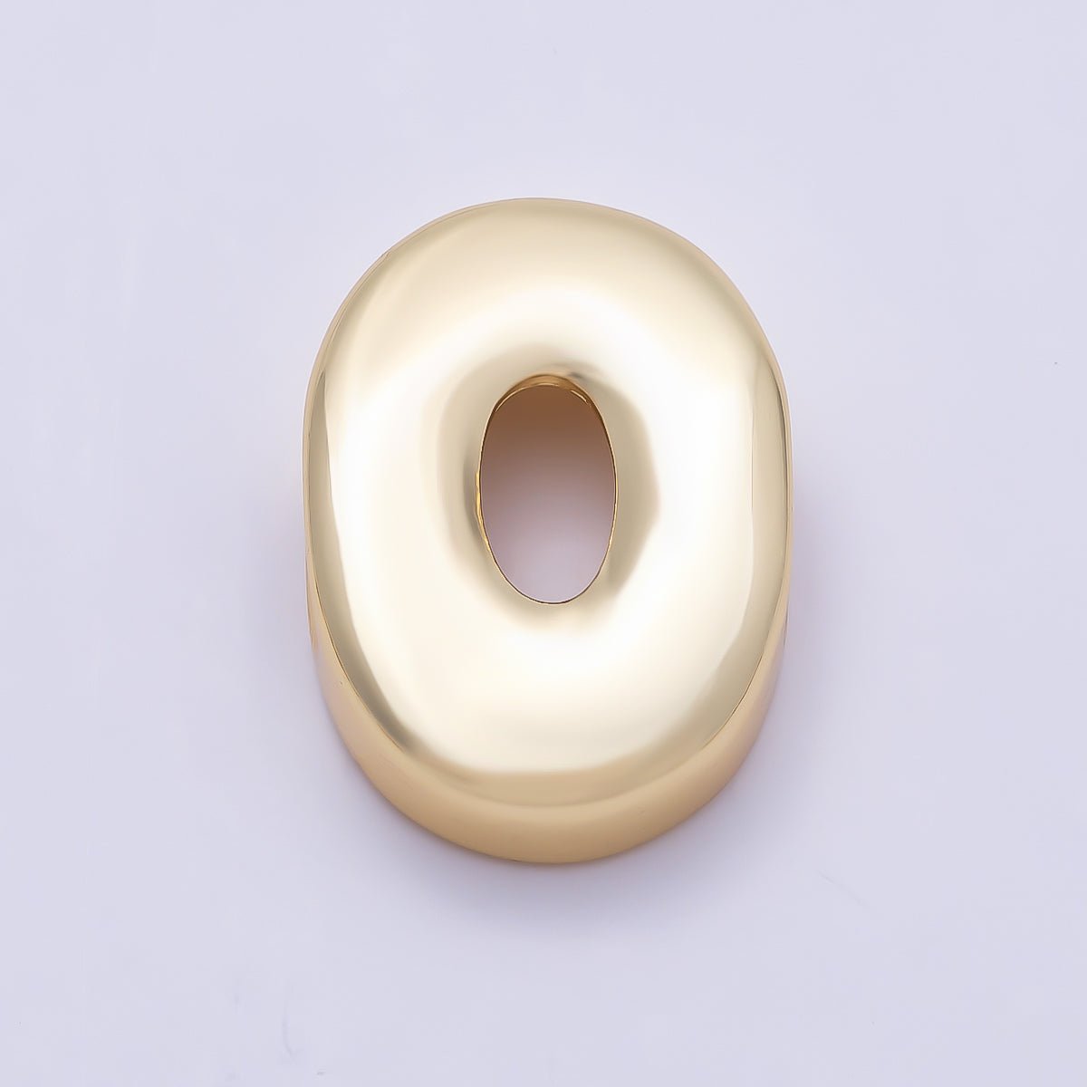 16K Gold Filled 20mm Minimalist Chubby Initial Letter A-Z Alphabet Personalized Bead | Beads-00414 ~ Beads-00439 - DLUXCA