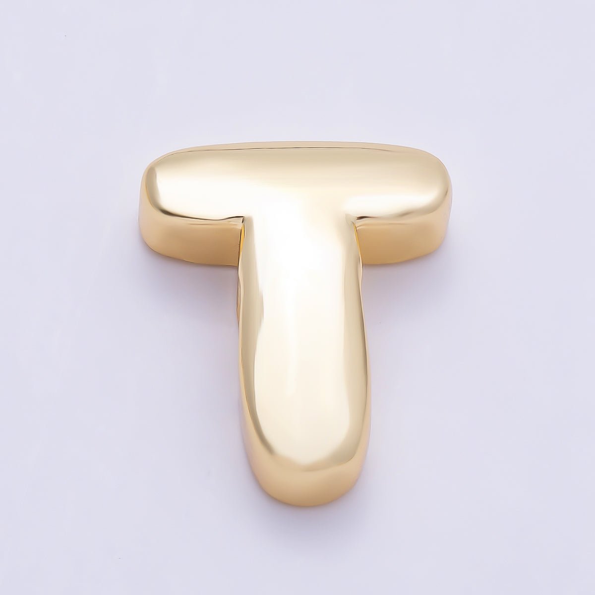 16K Gold Filled 20mm Minimalist Chubby Initial Letter A-Z Alphabet Personalized Bead | Beads-00414 ~ Beads-00439 - DLUXCA