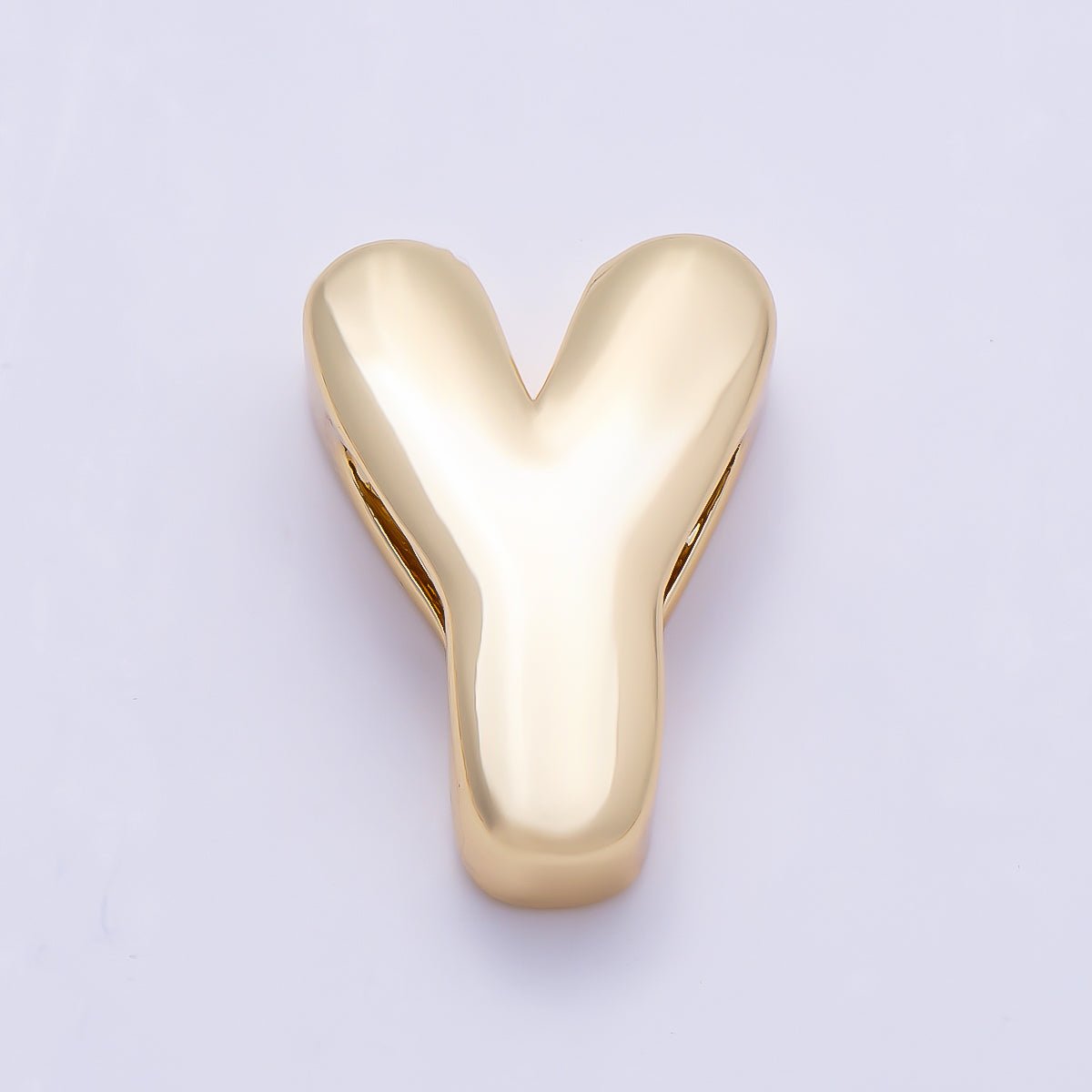 16K Gold Filled 20mm Minimalist Chubby Initial Letter A-Z Alphabet Personalized Bead | Beads-00414 ~ Beads-00439 - DLUXCA