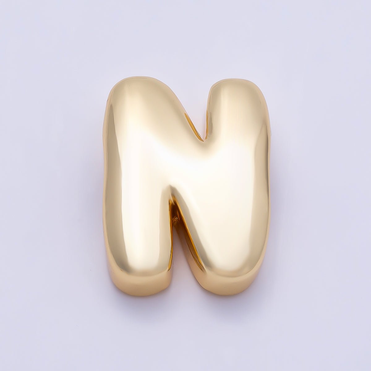 16K Gold Filled 20mm Minimalist Chubby Initial Letter A-Z Alphabet Personalized Bead | Beads-00414 ~ Beads-00439 - DLUXCA