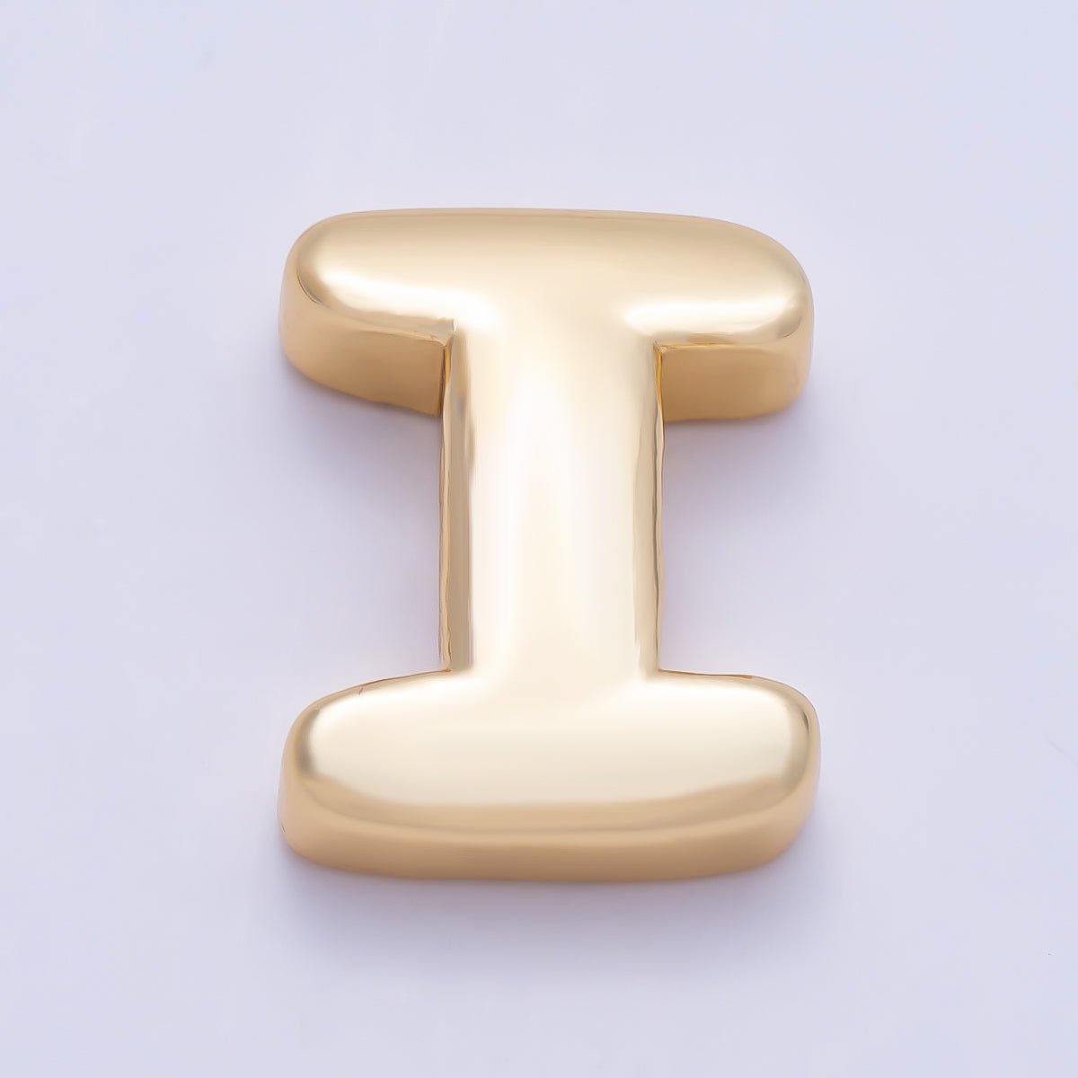 16K Gold Filled 20mm Minimalist Chubby Initial Letter A-Z Alphabet Personalized Bead | Beads-00414 ~ Beads-00439 - DLUXCA
