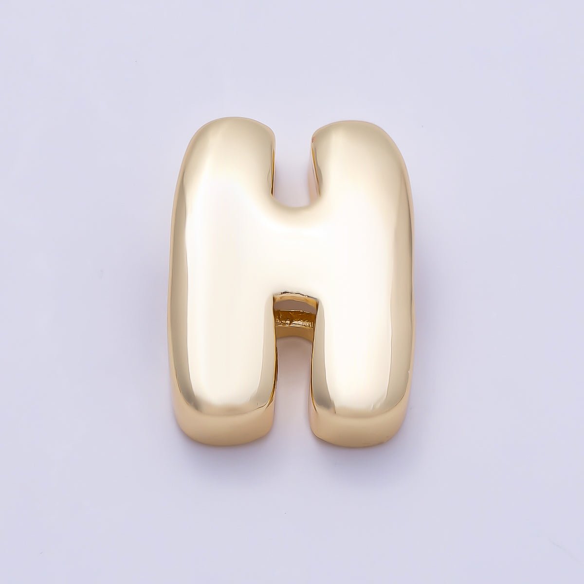 16K Gold Filled 20mm Minimalist Chubby Initial Letter A-Z Alphabet Personalized Bead | Beads-00414 ~ Beads-00439 - DLUXCA