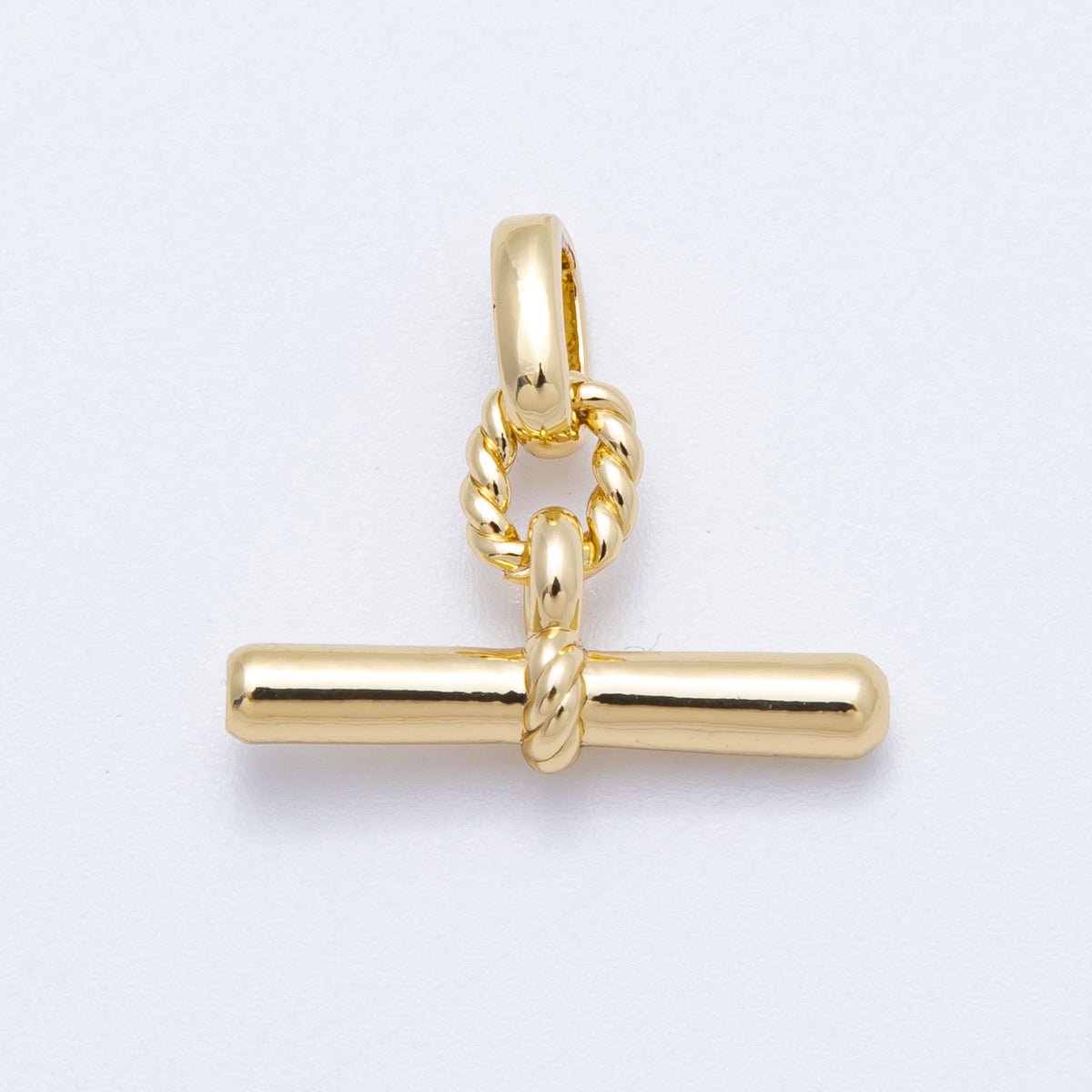 16K Gold Filled 20mm Minimalist Twisted Rope Tube Bar Pendant | Findings - 00046 - DLUXCA