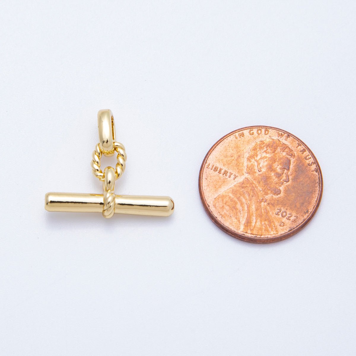 16K Gold Filled 20mm Minimalist Twisted Rope Tube Bar Pendant | Findings - 00046 - DLUXCA