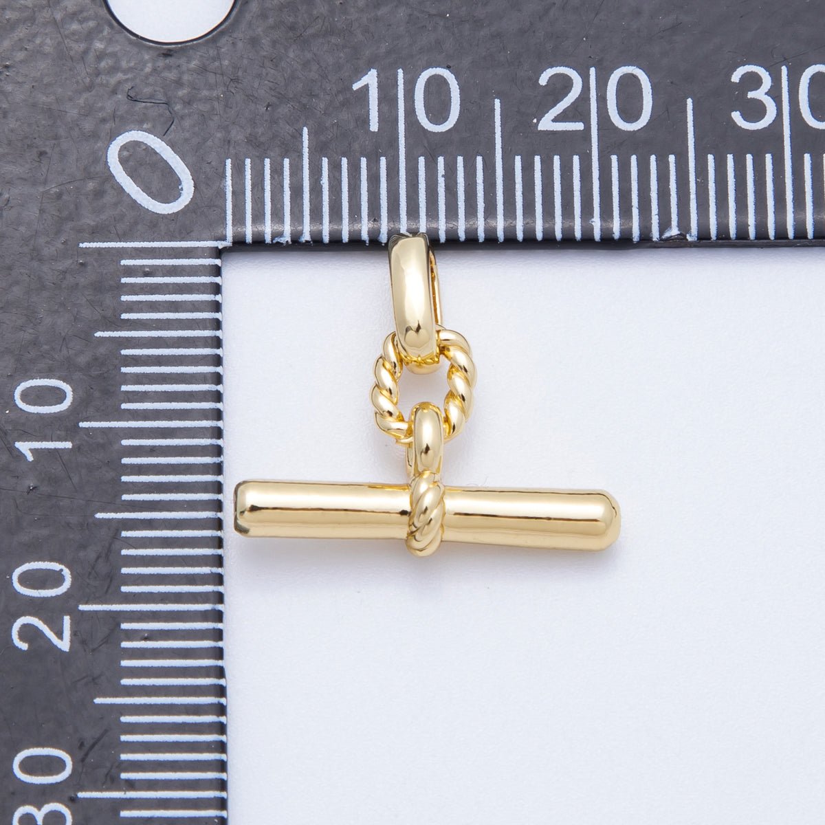 16K Gold Filled 20mm Minimalist Twisted Rope Tube Bar Pendant | Findings - 00046 - DLUXCA