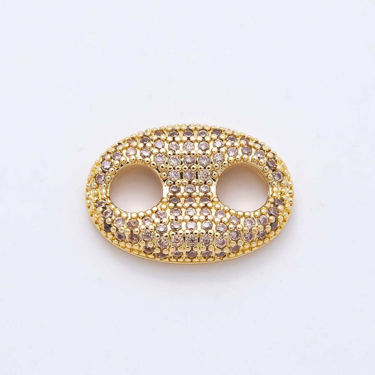16K Gold Filled 20mm x 15mm Birthstone Micro Paved CZ Anchor Mariner Link | Findings-00343 ~ Findings-00354. - DLUXCA