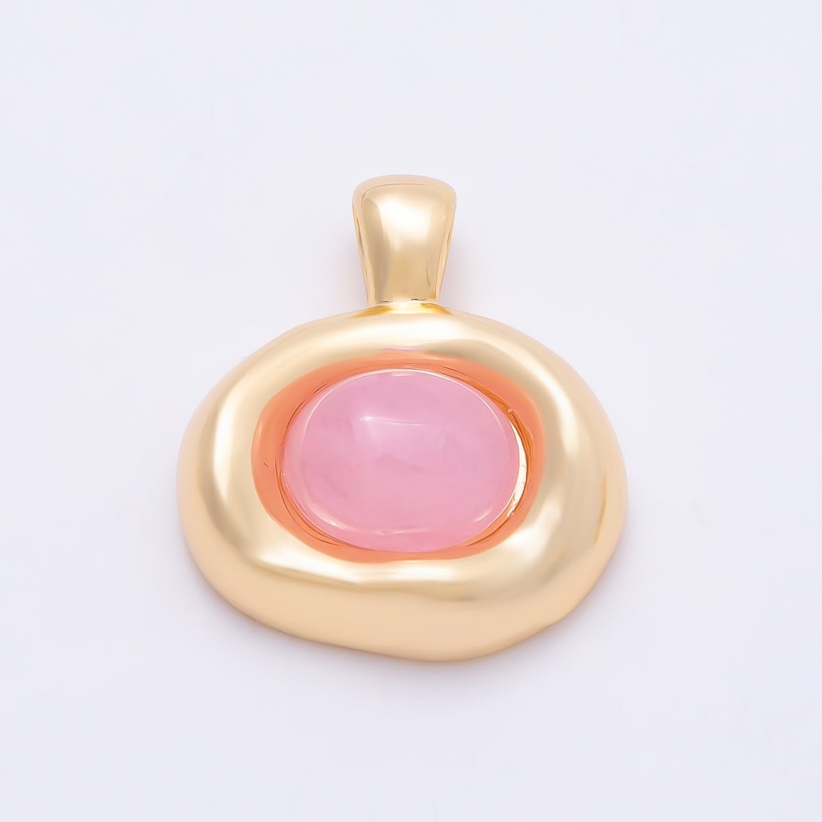16K Gold Filled 22mm Cabochon Gemstone Oval Molten Bezel Pendant | Charms - 00867 ~ Charms - 00873 - DLUXCA