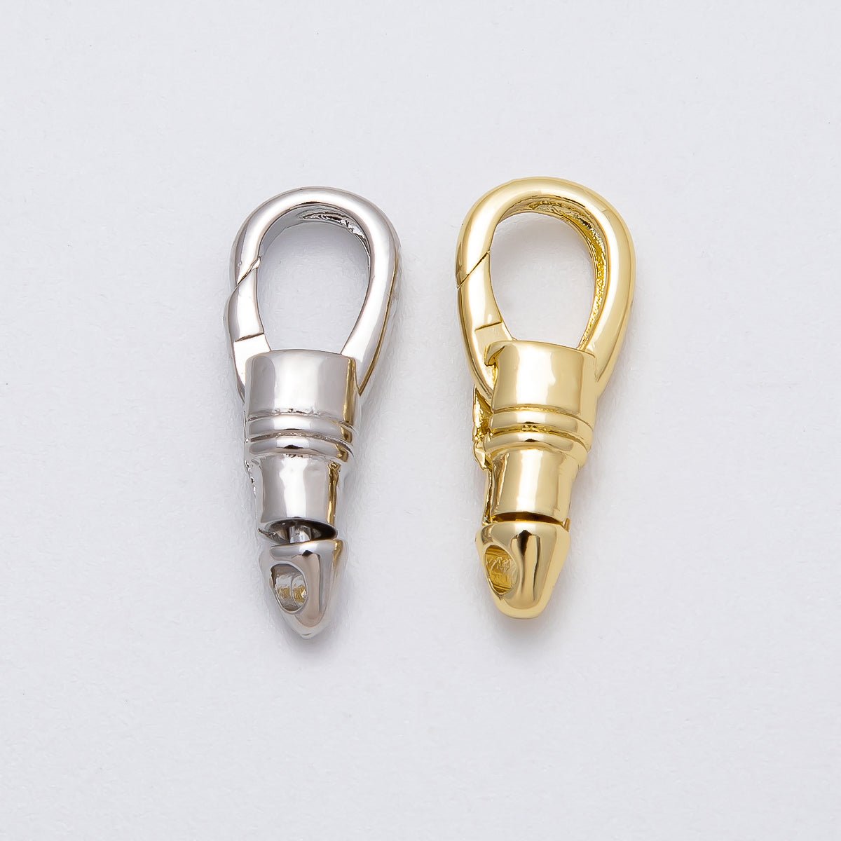 16K Gold Filled 22mm Oval Push Gate Swivel Clasps Closure in Gold & Silver | Findings - 00144 Findings - 00145 - DLUXCA