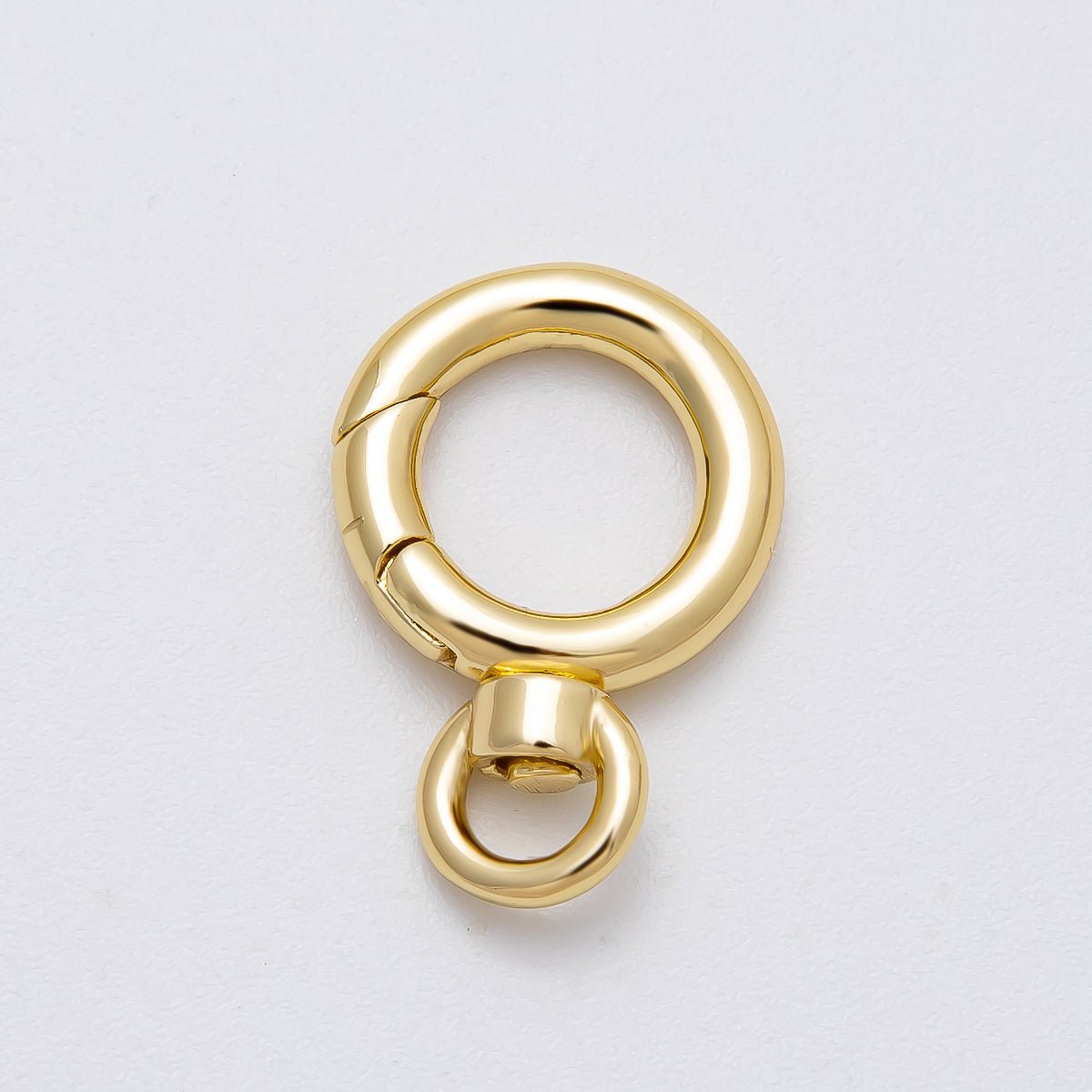 16K Gold Filled 22mm Round Push Gate Swivel Clasps Closure in Gold & Silver | Findings - 00140 Findings - 00141 - DLUXCA