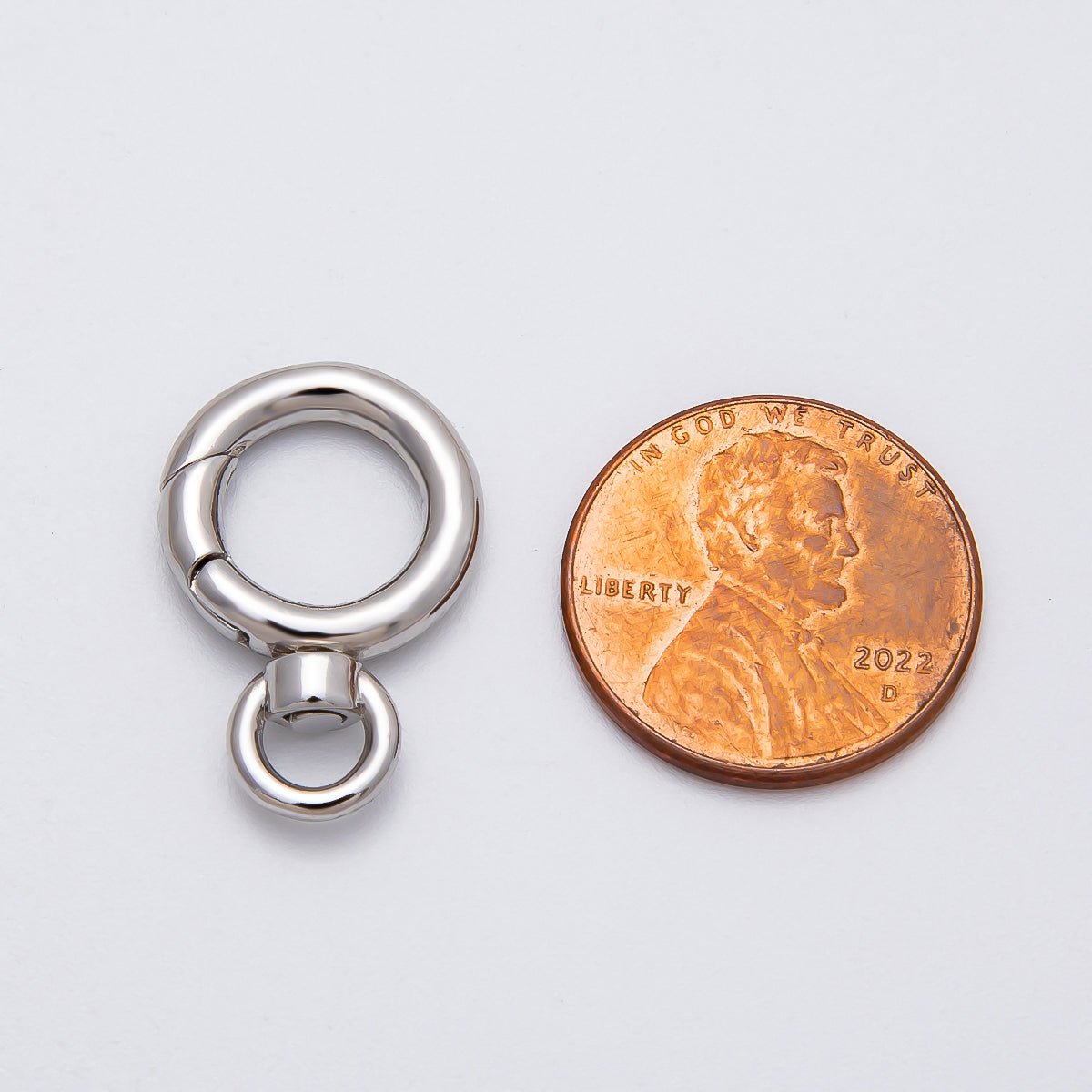 16K Gold Filled 22mm Round Push Gate Swivel Clasps Closure in Gold & Silver | Findings - 00140 Findings - 00141 - DLUXCA