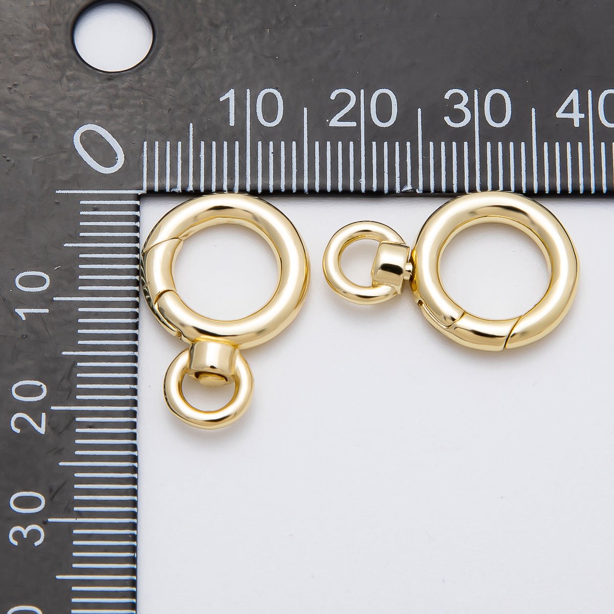16K Gold Filled 22mm Round Push Gate Swivel Clasps Closure in Gold & Silver | Findings - 00140 Findings - 00141 - DLUXCA