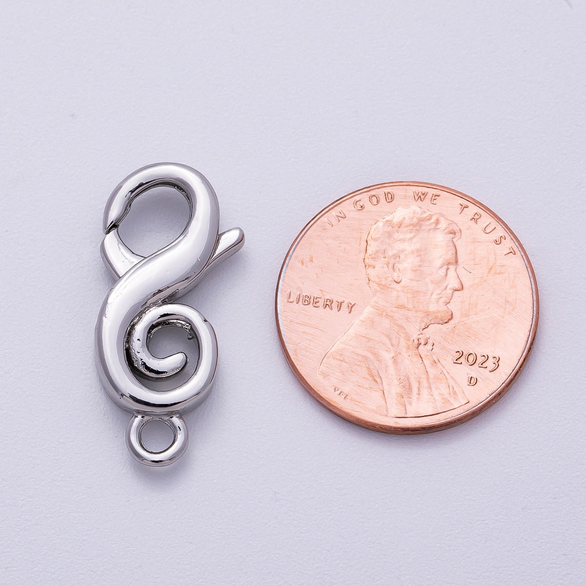 16K Gold Filled 23mm Treble Clef Music Lobster Clasps in Gold & Silver | Findings - 00158 Findings - 00159 - DLUXCA